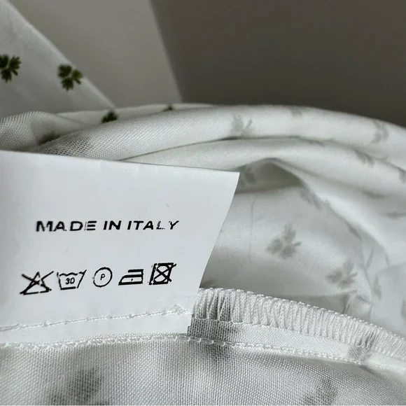 Daphne Wild White Clover Print Sleeveless Cotton Midi Dress Cottagecore Size 1 - Picture 7 of 9